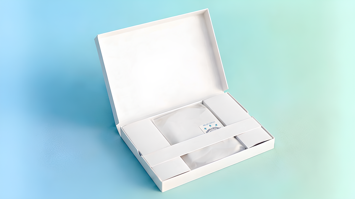 White box with a background